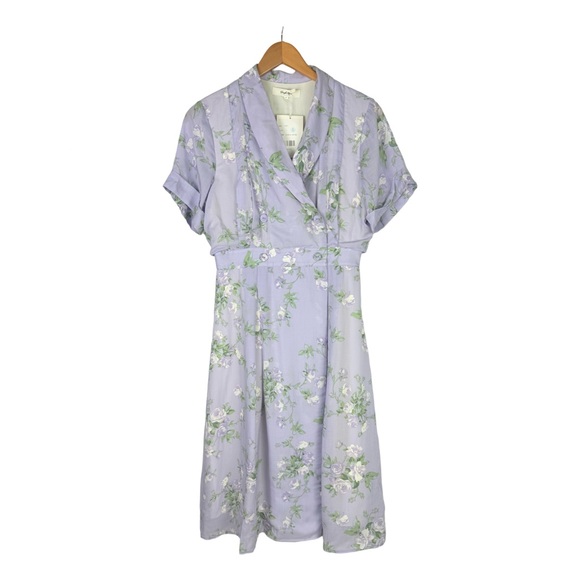 Simply Retro Dresses & Skirts - Simple Retro Pastel Purple Floral Midi Wrap Dress Cottagecore Easter Wedding
NWT